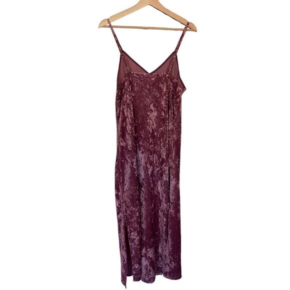 Lucky Brand Pink Crushed Velvet Slip Party Midi Dress Size Large - Picture 6 of 16